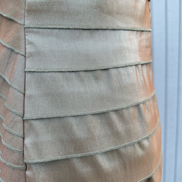 Tadashi Shoji Pleated Iridescent Evening Gown - Picture 15 of 16